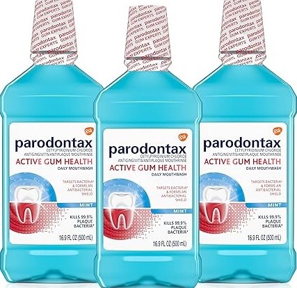 Parodontax mouthwash forpeople with gum disease